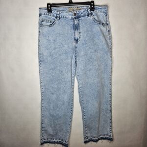 New Max Women's High Waisted Wide Relaxed Jeans Size 16 Light Wash